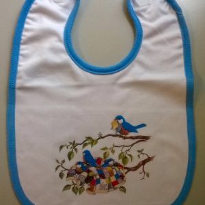 bavaglio bambino con stampa nido uccellini