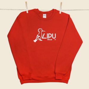 felpa unisex rossa con stampa logo lipu