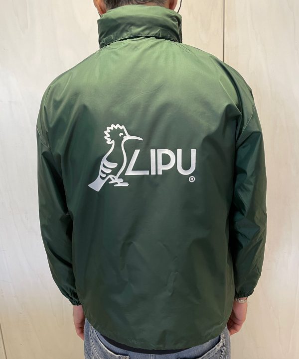 giubotto impermeabile unisex verde con logo lipu retro