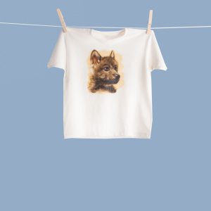 t-shirt bambino con stampa lupacchiotto