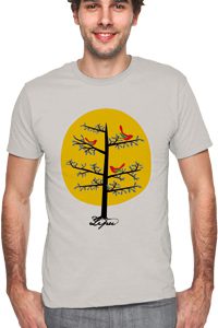 t-shirt bianca con stampa natural albero