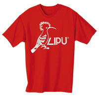 t-shirt rossa con logo lipu unisex